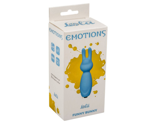 Голубой мини-вибратор Emotions Funny Bunny