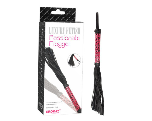 Заказать Аккуратная плетка с красной рукоятью Passionate Flogger - 39 см.