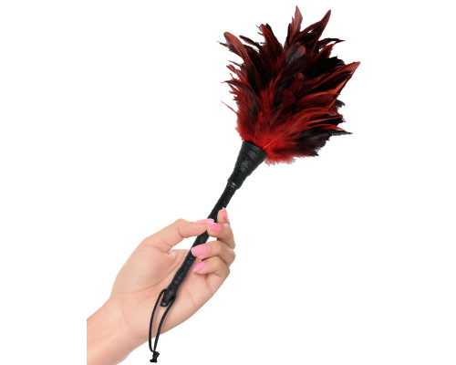 Кисточка с красно-чёрными пёрышками Frisky Feather Duster - 36 см.