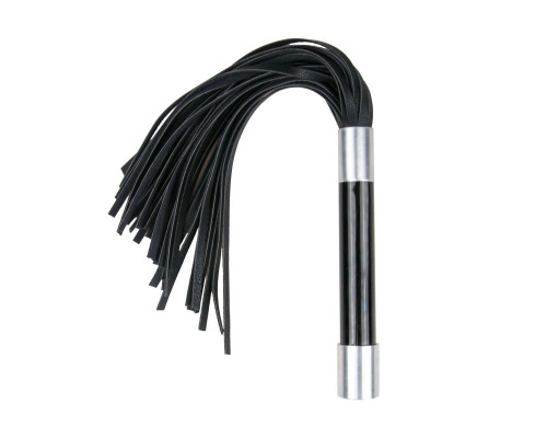 Заказать Черная плеть Easytoys Flogger With Metal Grip - 38 см.