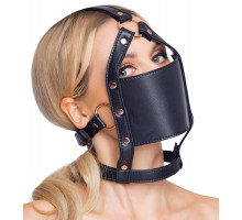 Черный намордник с кляпом-шаром Head Harness With A Gag