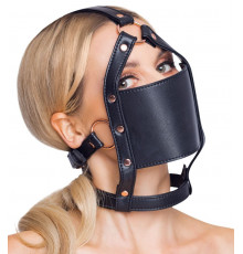 Черный намордник с кляпом-шаром Head Harness With A Gag