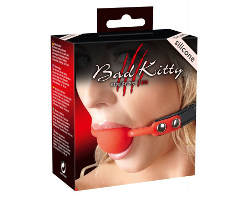 Заказать Силиконовый кляп-шар на чёрных ремешках Red Gag silicone