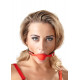 Заказать Силиконовый кляп-шар на чёрных ремешках Red Gag silicone