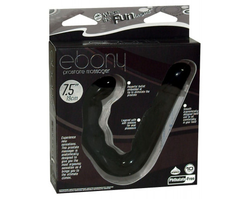 Заказать Чёрный стимулятор простаты Ebony Prostate Massager