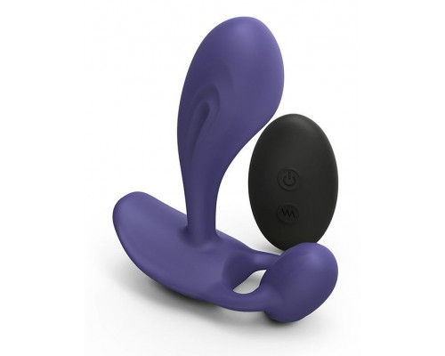 Темно-синий вибромассажер Witty P G Vibrator with Remote Control