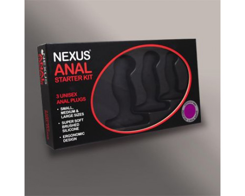 Заказать Набор из 3 массажеров простаты чёрного цвета NEXUS ANAL STARTER KIT