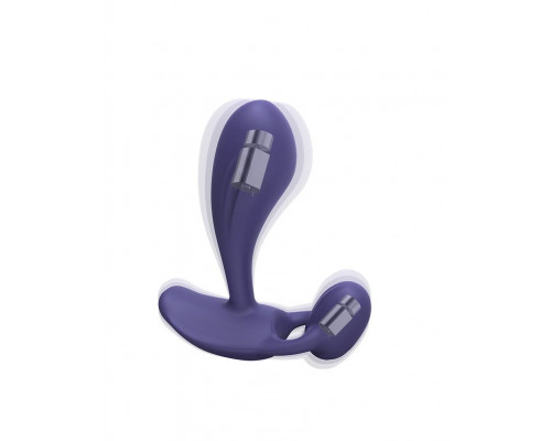 Темно-синий вибромассажер Witty P G Vibrator with Remote Control