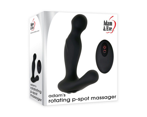 Черный вибростимулятор простаты Adam s Rotating P-spot Massager - 14,2 см.