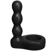 Черный анальный стимулятор с силиконовым кольцом Platinum Premium Silicone - The Double Dip 2 - Black