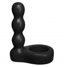 Черный анальный стимулятор с силиконовым кольцом Platinum Premium Silicone - The Double Dip 2 - Black