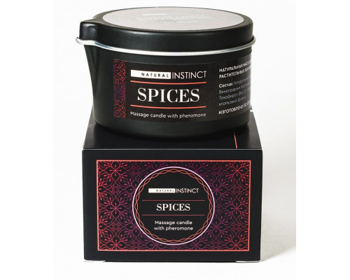 Заказать Массажная свеча с феромонами Natural Instinct SPICES - 70 мл.