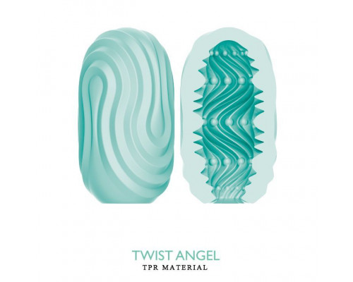 Бирюзовый мастурбатор-яйцо Twist Angel