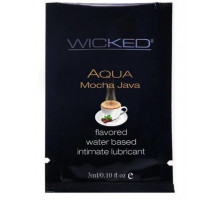 Лубрикант со вкусом кофе мокко Wicked Aqua Mocha Java - 3 мл.