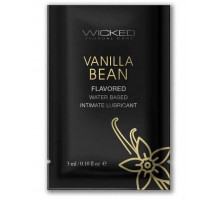 Лубрикант на водной основе с ароматом ванильных бобов Wicked Aqua Vanilla Bean - 3 мл.