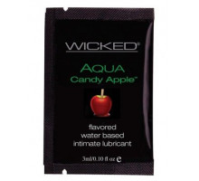 Лубрикант с ароматом сахарного яблока Wicked Aqua Candy Apple - 3 мл.