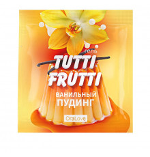 Пробник гель-смазки Tutti-frutti со вкусом ванильного пудинга - 4 гр.