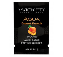 Лубрикант с ароматом спелого персика Wicked Aqua Sweet Peach - 3 мл.