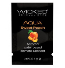 Лубрикант с ароматом спелого персика Wicked Aqua Sweet Peach - 3 мл.