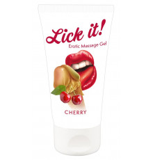 Лубрикант на водной основе Lick it! Cherry с ароматом вишни - 50 мл.