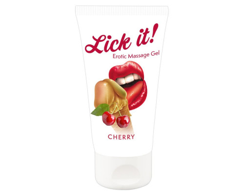 Лубрикант на водной основе Lick it! Cherry с ароматом вишни - 50 мл.