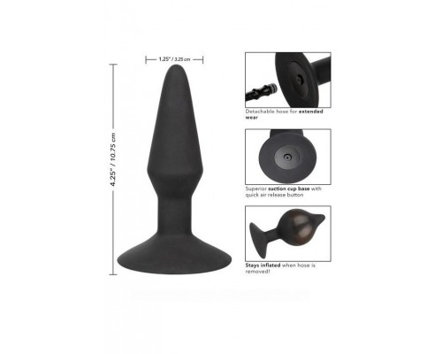 Заказать Расширяющаяся анальная пробка со съемным шлангом Medium Silicone Inflatable Plug - 10,75 см.