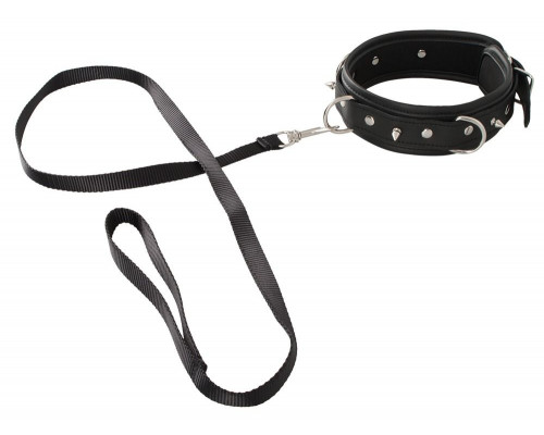 Заказать Черный ошейник Collar and Leash с поводком