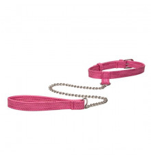 Розовый ошейник с поводком Tickle Me Pink Collar With Leash