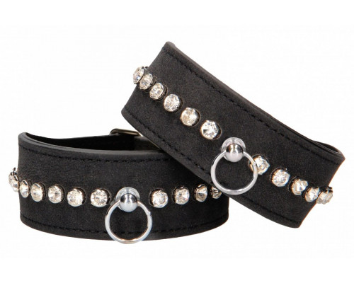 Черные наручники Diamond Studded Wrist Cuffs