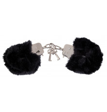 Черные меховые наручники Love Cuffs Black