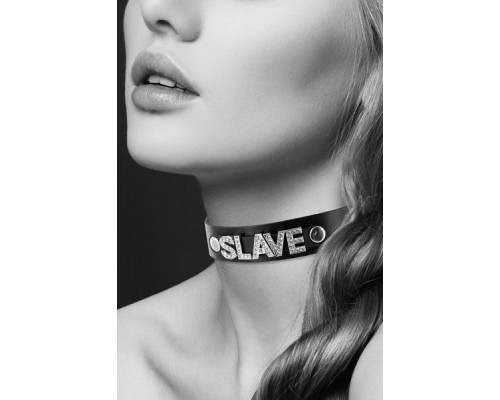 Заказать Чокер с надписью COLLIER STRASS SLAVE CUIR BOVIN