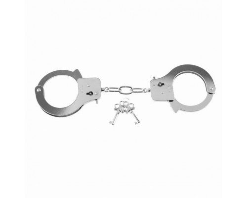 Заказать Металлические серебристые наручники Designer Metal Handcuffs