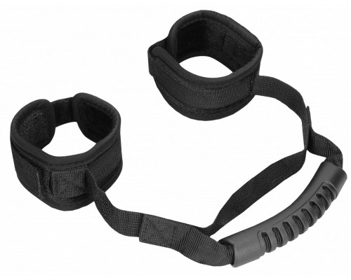 Заказать Черные наручники V V Adjustable Handcuffs with Handle