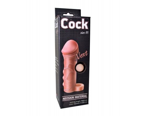 Заказать Фаллоудлинитель с кольцом COCK size M - 15 см.