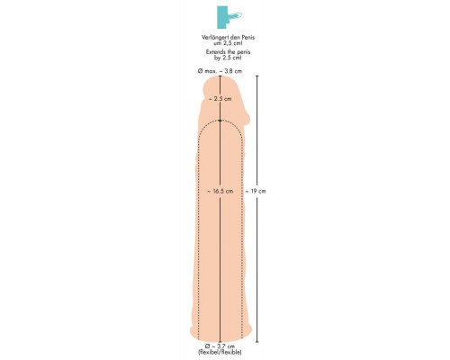 Заказать Телесная насадка-удлинитель Silicone Extension - 19 см.