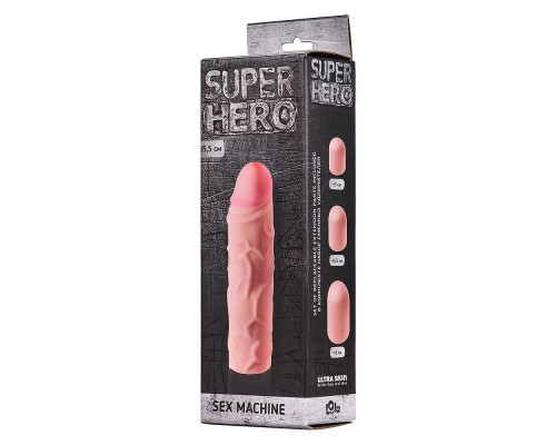 Фаллоудлинитель SUPER HERO Sex Machine - 15,5 см.