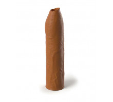 Кофейная насадка-удлинитель Uncut Silicone Penis Enhancer - 17,8 см.