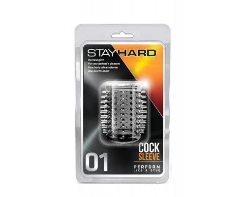 Заказать Прозрачная насадка с шипами STAY HARD COCK SLEEVE 01 CLEAR