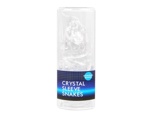 Заказать Закрытая рельефная насадка Crystal sleeve snakes в виде змеи с усиками - 14 см.