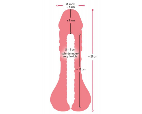 Заказать Телесная насадка-мастурбатор 2-in-1 Extension Masturbator - 21 см.