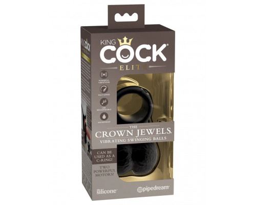 Черная вибронасадка King Cock Ellite The Crown Jewels