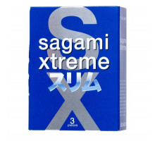 Розовые презервативы Sagami Xtreme Feel Fit 3D - 3 шт.