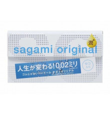 Ультратонкие презервативы Sagami Original 0.02 Extra Lub с увеличенным количеством смазки - 12 шт.