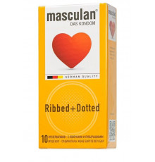 Презервативы с колечками и пупырышками Masculan Ribbed+Dotted - 10 шт.