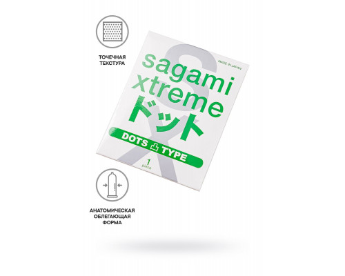 Презерватив Sagami Xtreme Type-E с точками - 1 шт.