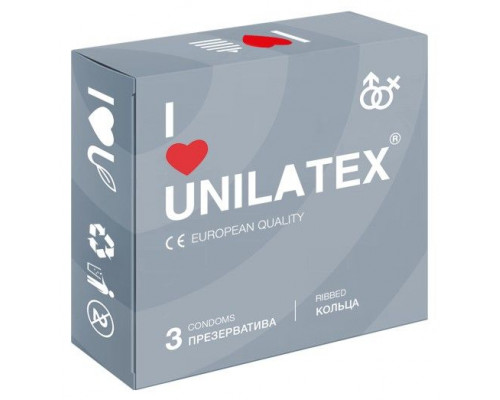 Презервативы с рёбрами Unilatex Ribbed - 3 шт.