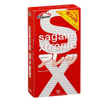 Утолщенные презервативы Sagami Xtreme Feel Long с точками - 10 шт.