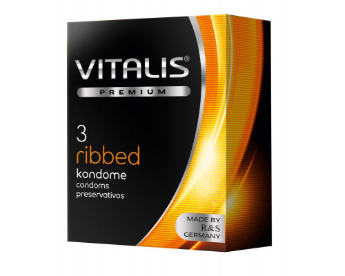 Заказать Ребристые презервативы VITALIS PREMIUM ribbed - 3 шт.