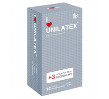 Презервативы с точками Unilatex Dotted - 12 шт. + 3 шт. в подарок