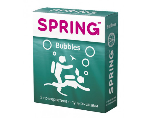 Заказать Презервативы SPRING BUBBLES с пупырышками - 3 шт.